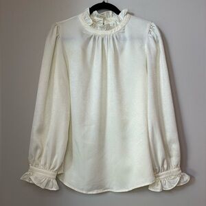 JODIFL Cream Ruffle Blouse Size S